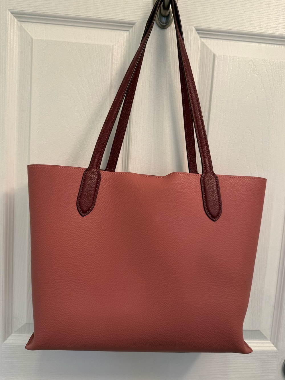COACH Willow CO692 Colorblock and Pebbled Leather Tote Bag Mauve - Picture 2 of 9
